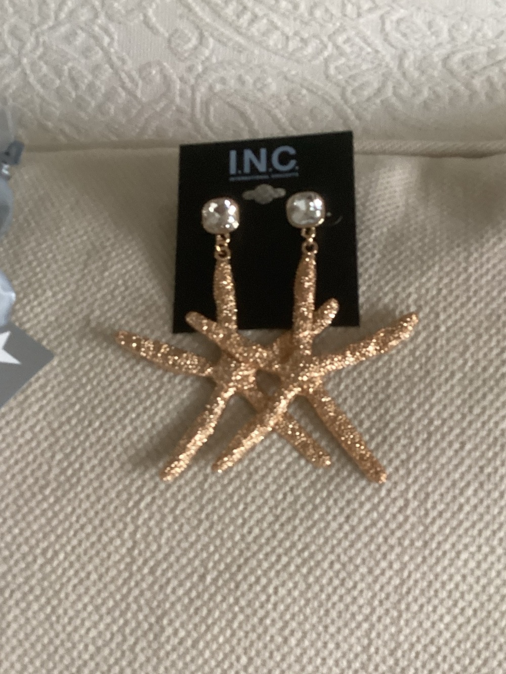 INC International Concepts Gold Starfish Drop Earrings